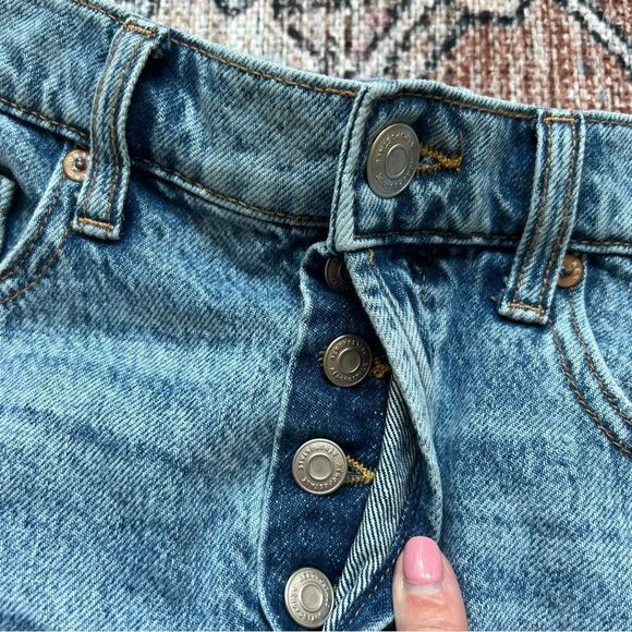 Aeropostale Denim Micro Skirt Distressed Jean Mini Skirt High Rise Size 4 - Picture 3 of 8